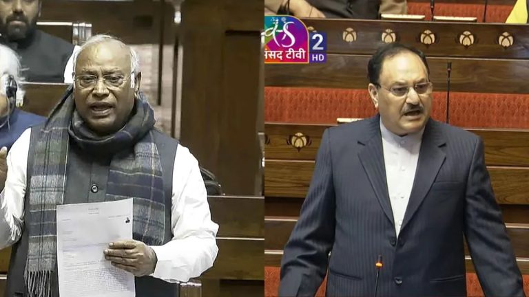 राज्यसभा में वक्फ बिल पर पेश की गई जेपीसी रिपोर्ट, खरगे बोले- ‘फर्जी रिपोर्ट नहीं मानेंगे’, नड्डा ने किया पलटवार