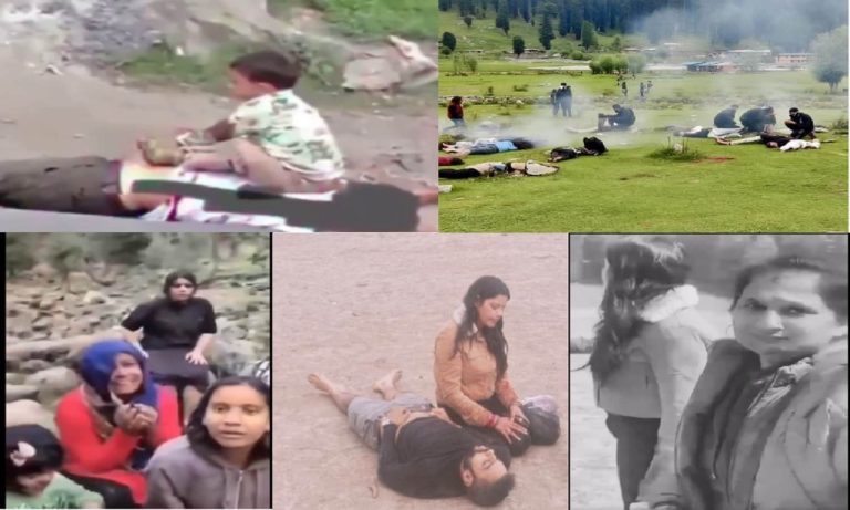 जम्मू- कश्मीर के पहलगाम में आतंकी हमले में गई 26 लोगों की जान 17 लोग घायल, सुरक्षा एजेंसियों ने जारी किए तीन आतंकवादियों केस्कैच