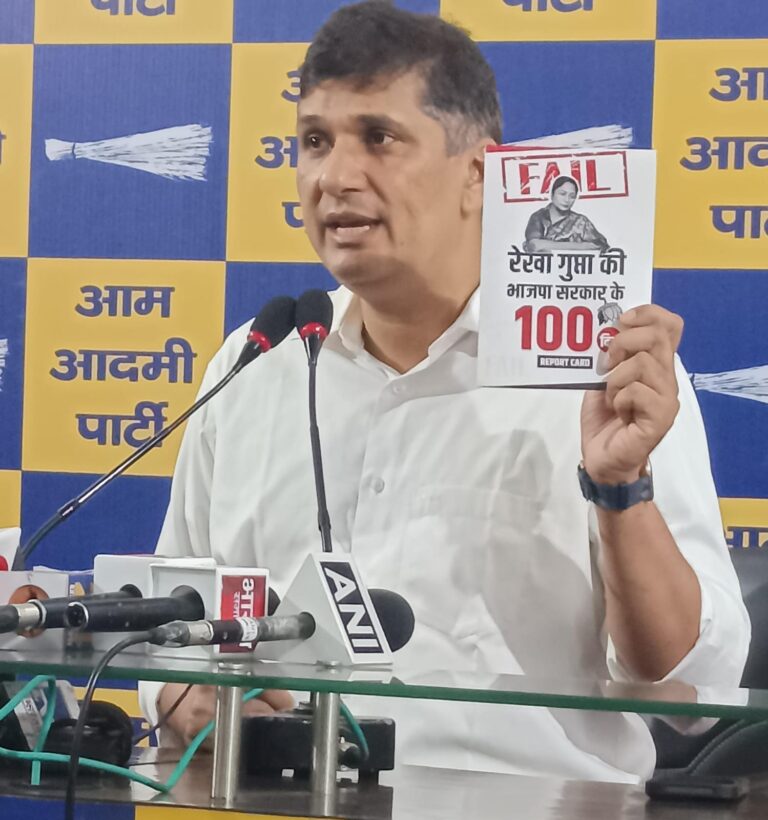 100 दिन, 100 वादे और 0 काम”: सौरभ भारद्वाज का भाजपा पर करारा हमला