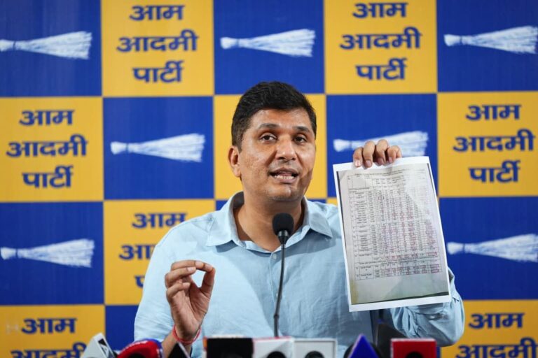 भाजपा की यमुना सफाई की पोल खुली सभी 37 सीवेज ट्रीटमेंट प्लांट फेल पाए गए – सौरभ भारद्वाज